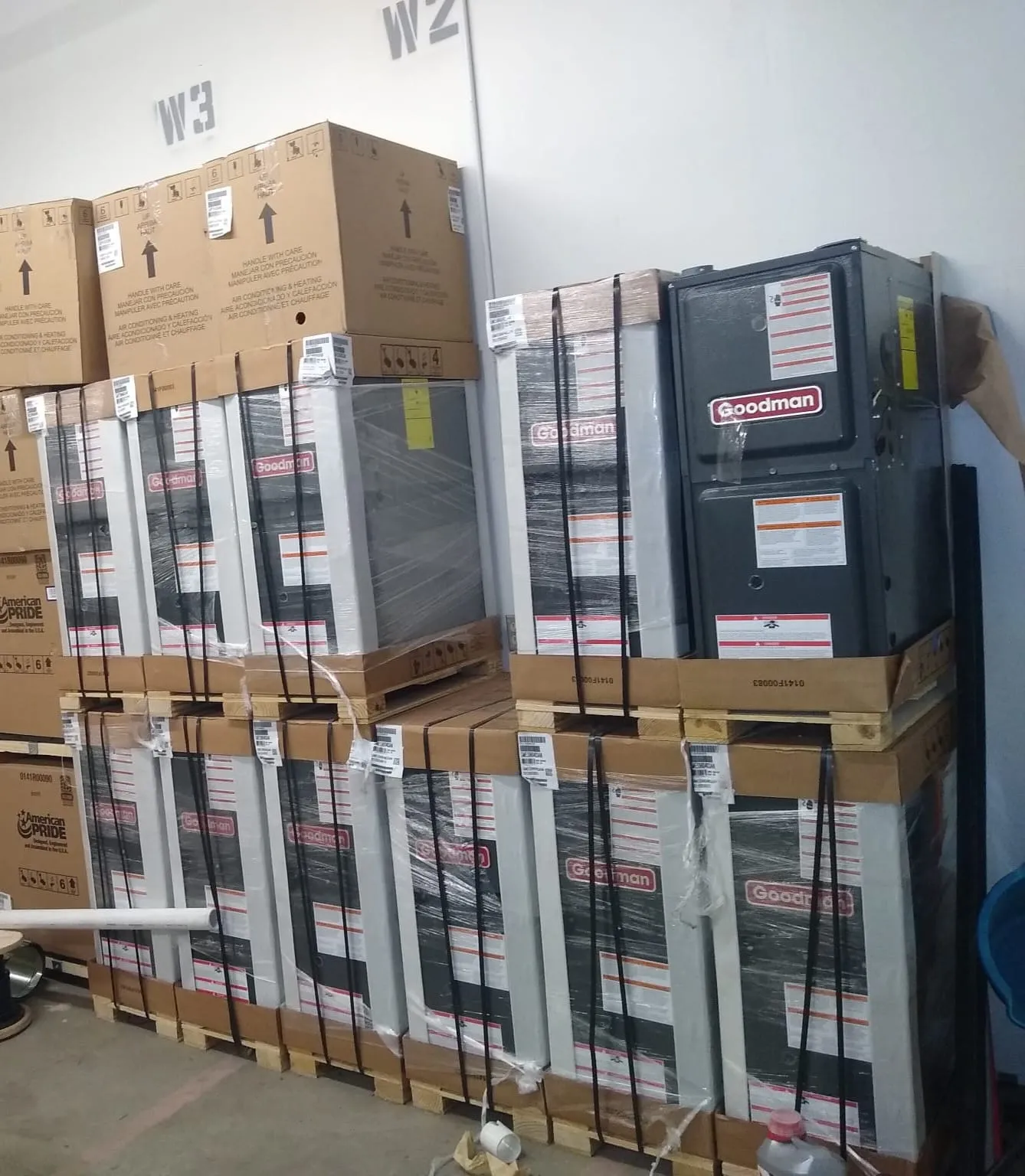 Furnaces and parts in stock at the Lucas Heating and Air warehouse in Salt Lake City